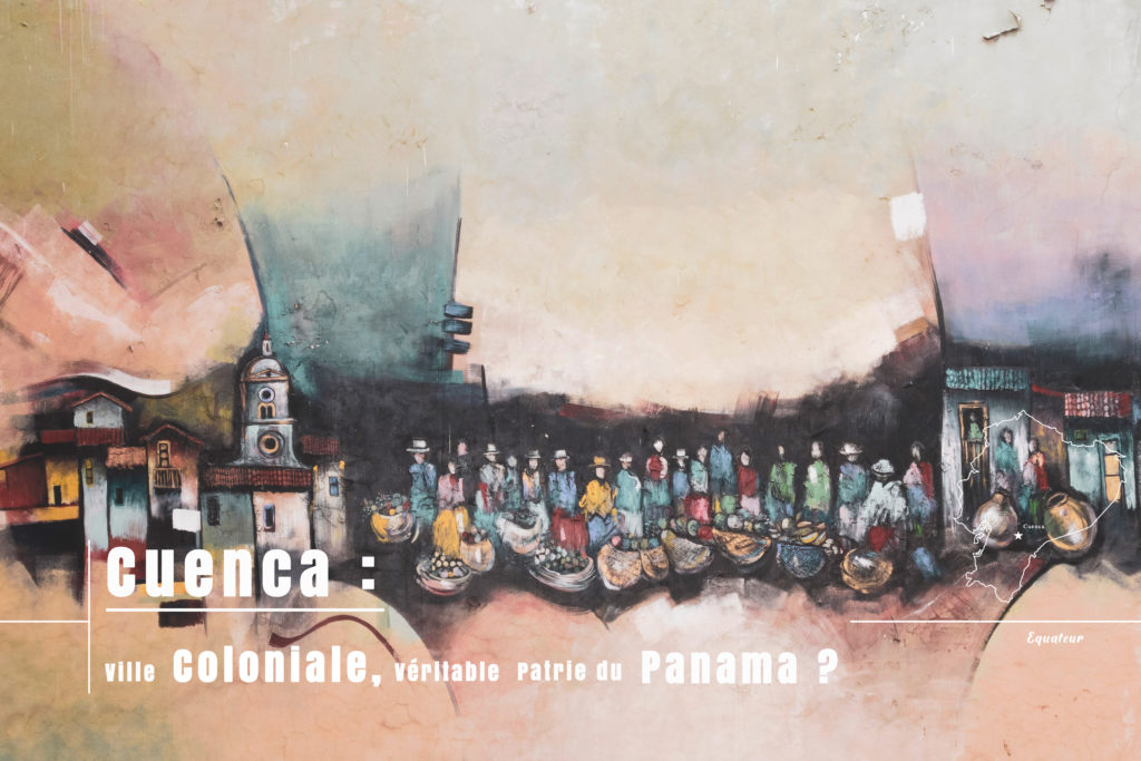 peinture murale dans le marché de Cuenca : la ville colonilae d' Equateur