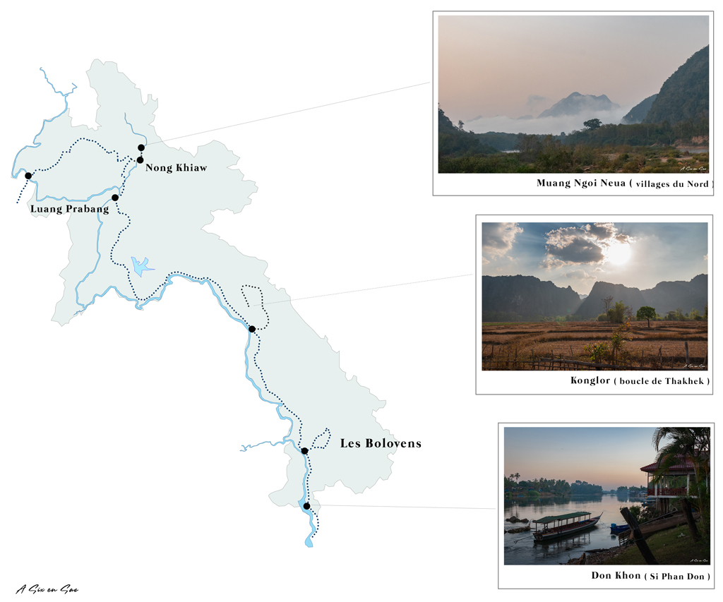 carte bilan pratique de nos 29 jours au Laos