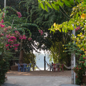vue sur le Mékong depuis le Koh Trong café