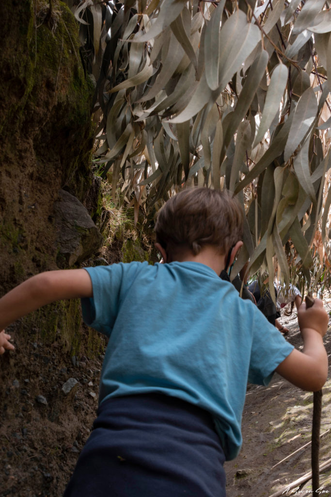 Nils sur la montée du chemin des crêtes près du volcan Chimborazo en Equateur