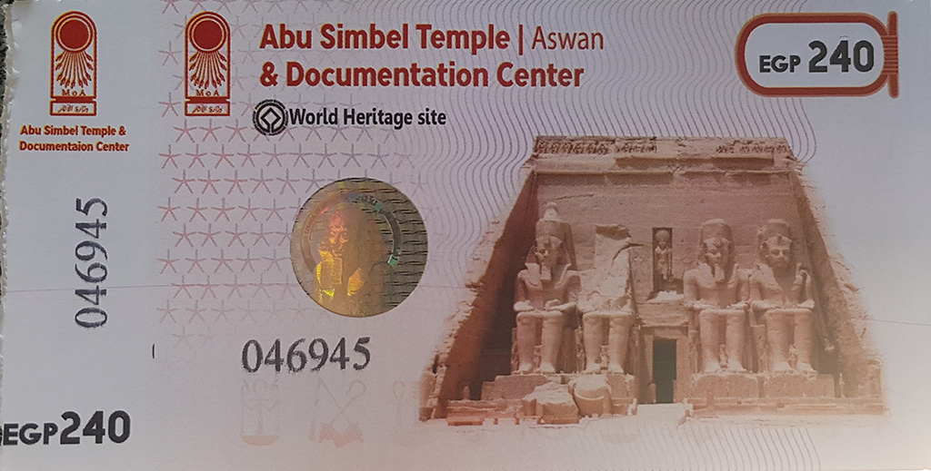 le sésame pour entrer dans les temples d'Abou Simbel